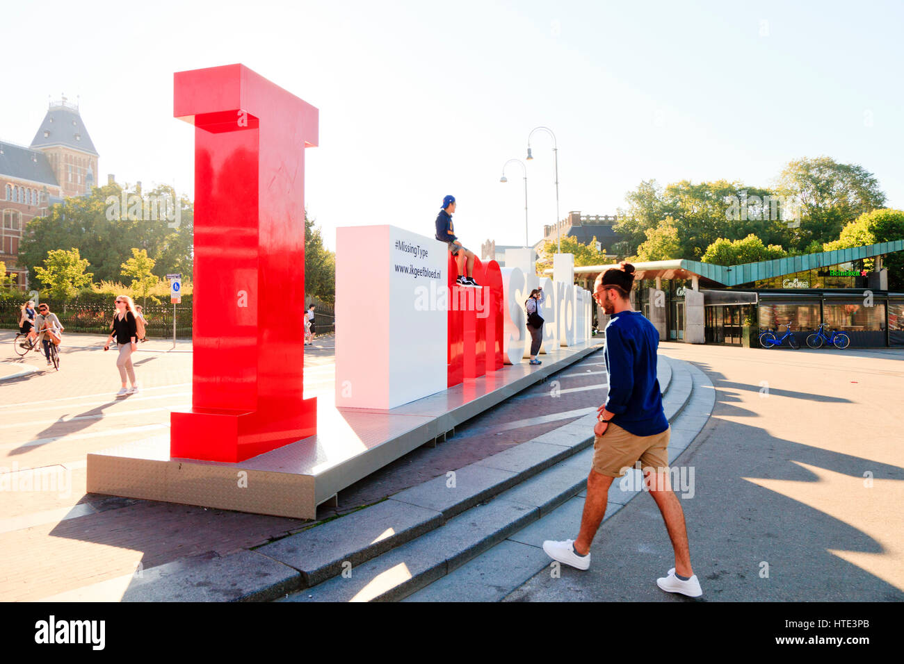 Je Amsterdam, Museumplein, Amsterdam Banque D'Images