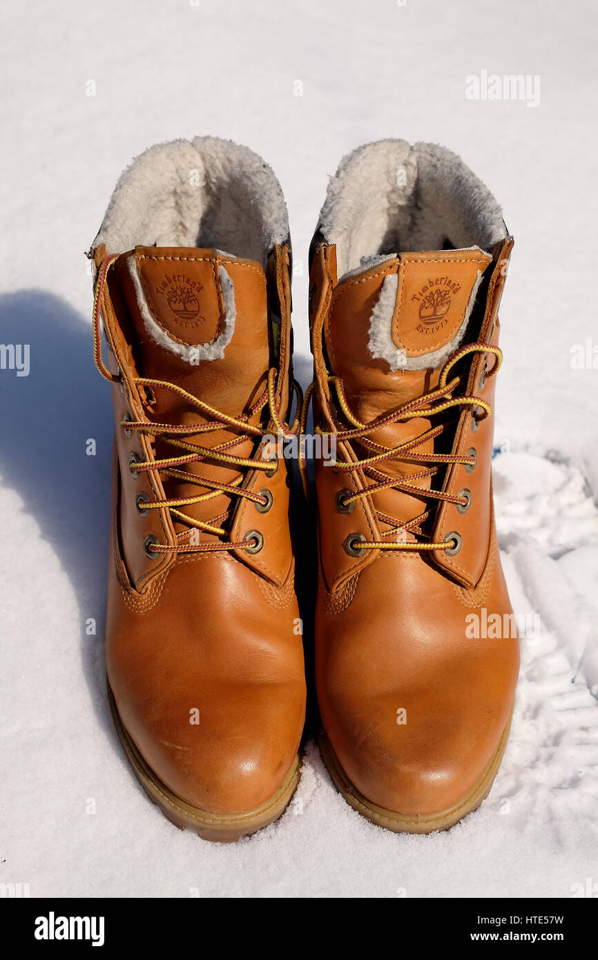 Timberland hiver paire de bottes pour hommes Photo Stock - Alamy