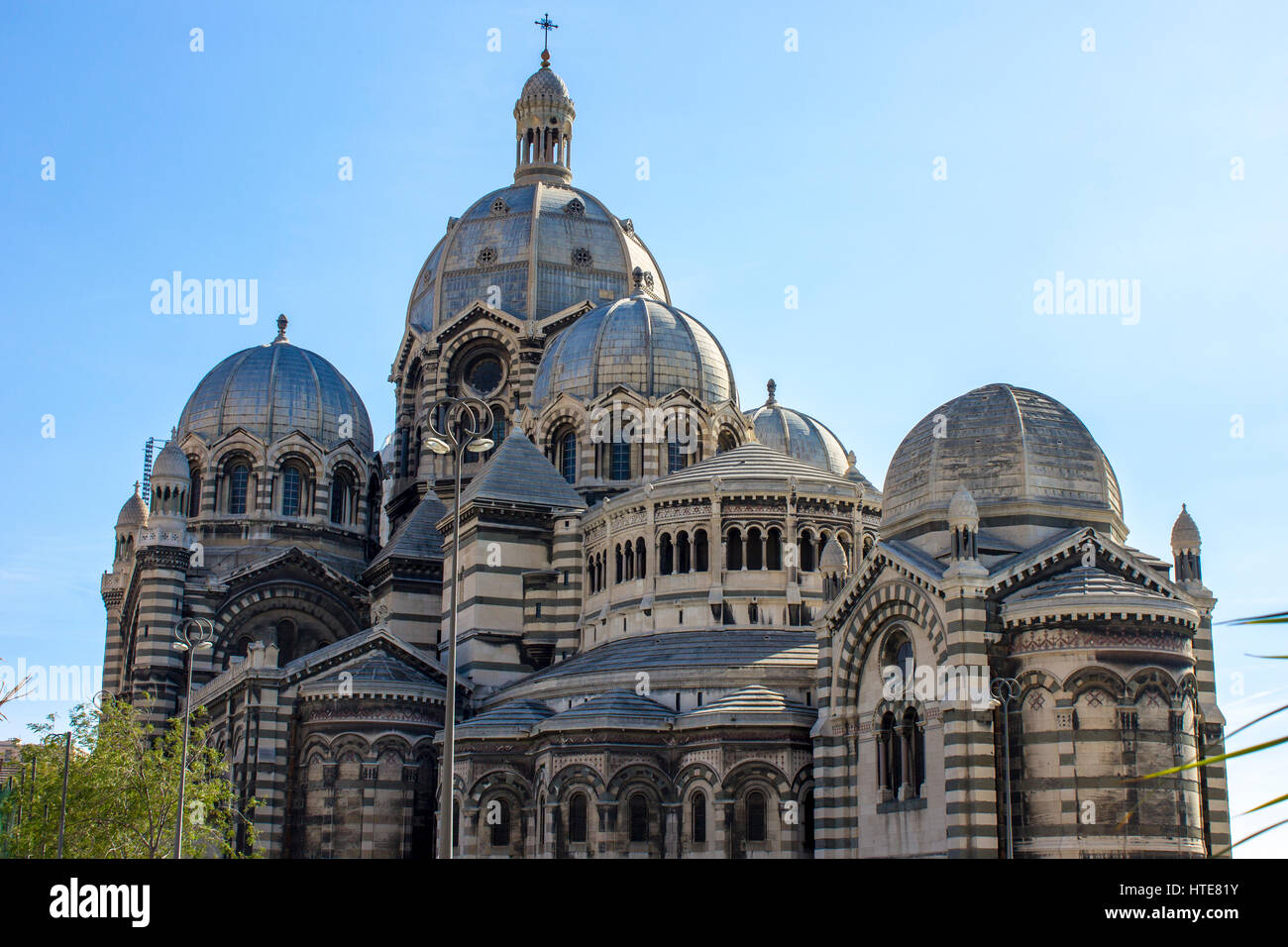 Marseille cathédrale (Cathédrale Sainte-Marie-Majeure ou cathédrale de la major), une cathédrale catholique romaine et un monument national de la France. Banque D'Images
