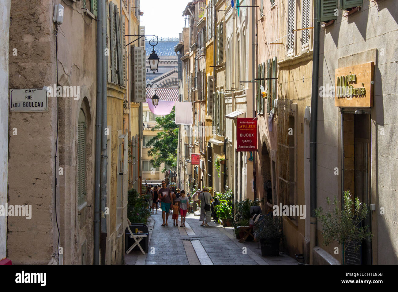 L'intérieur de la ville de Marseille, dans la zone qui entoure le Vieux Port. Banque D'Images