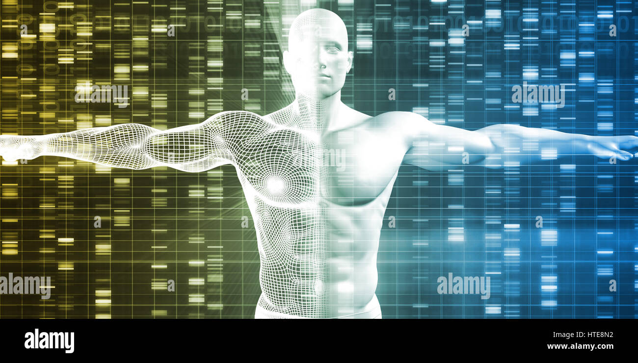 L'encodage de l'ADN et le code génétique comme une science Abstract Banque D'Images