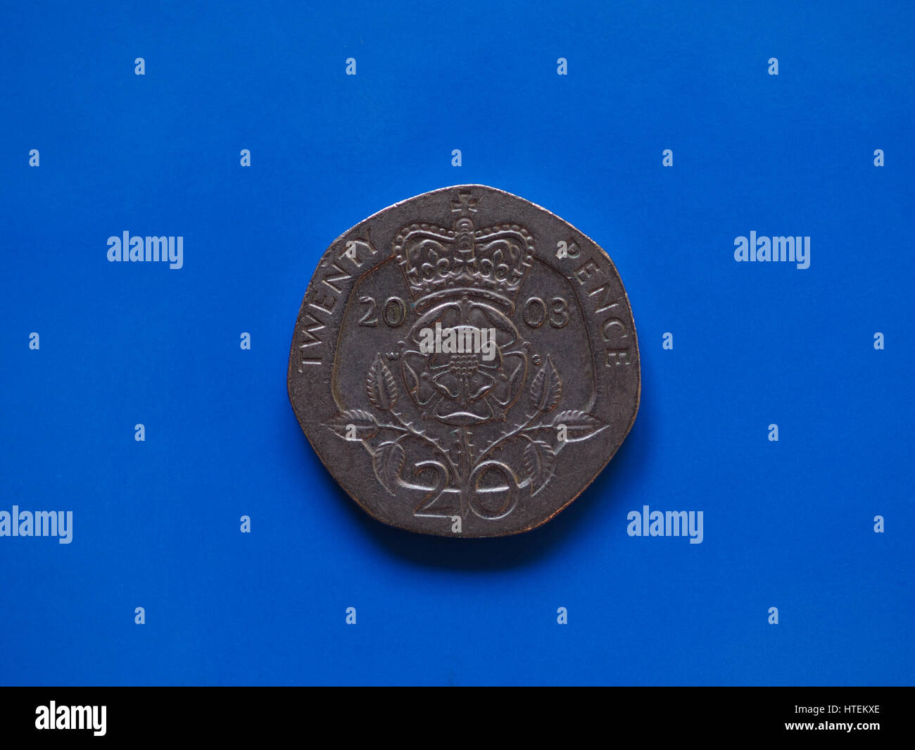 Vingt Pence coin argent (GBP), service de l'United Kingdom Banque D'Images