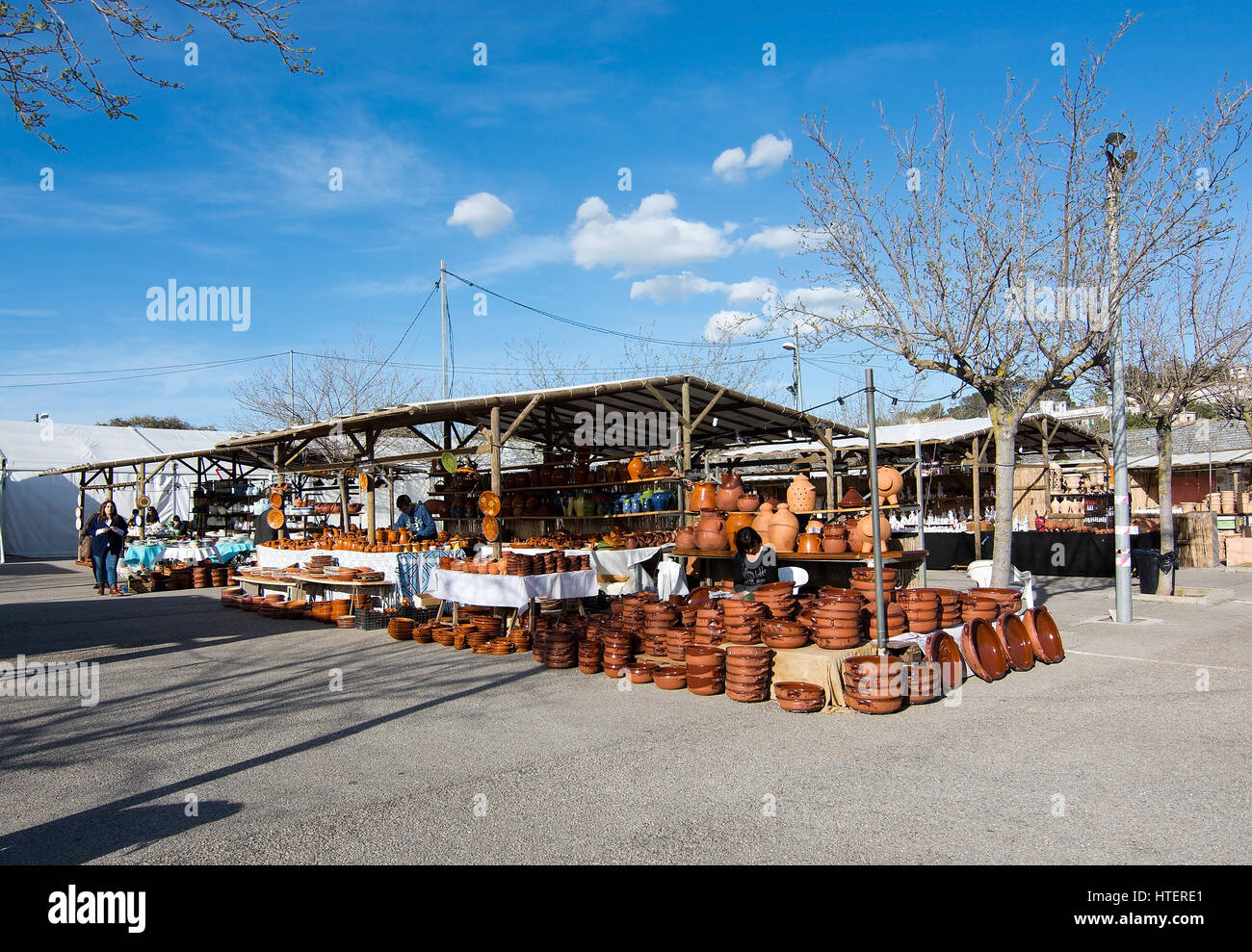 Majorque, Baléares, Espagne - 7 mars, 2017 marché de céramique : Fira del Fang cabines, produits et fournisseurs le 7 mars 2017 à Majorque, Baléares je Banque D'Images
