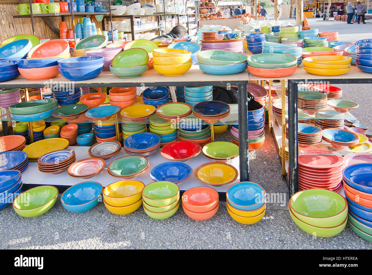 Majorque, Baléares, Espagne - 7 mars, 2017 marché de céramique : Fira del Fang cabines, produits et fournisseurs le 7 mars 2017 à Majorque, Baléares je Banque D'Images