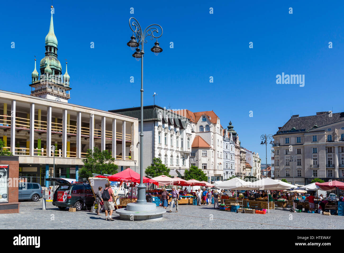 Brno, République tchèque. Zelný trh (Marché aux Légumes du marché ou de chou), une place dans le centre de la vieille ville, Brno, Moravie, République Tchèque Banque D'Images