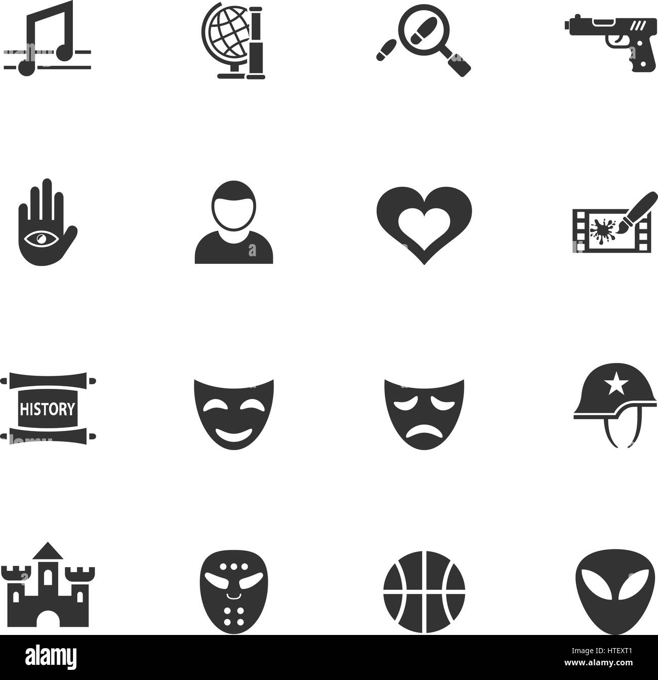 Genre cinéma icônes web pour la conception de l'interface utilisateur Illustration de Vecteur