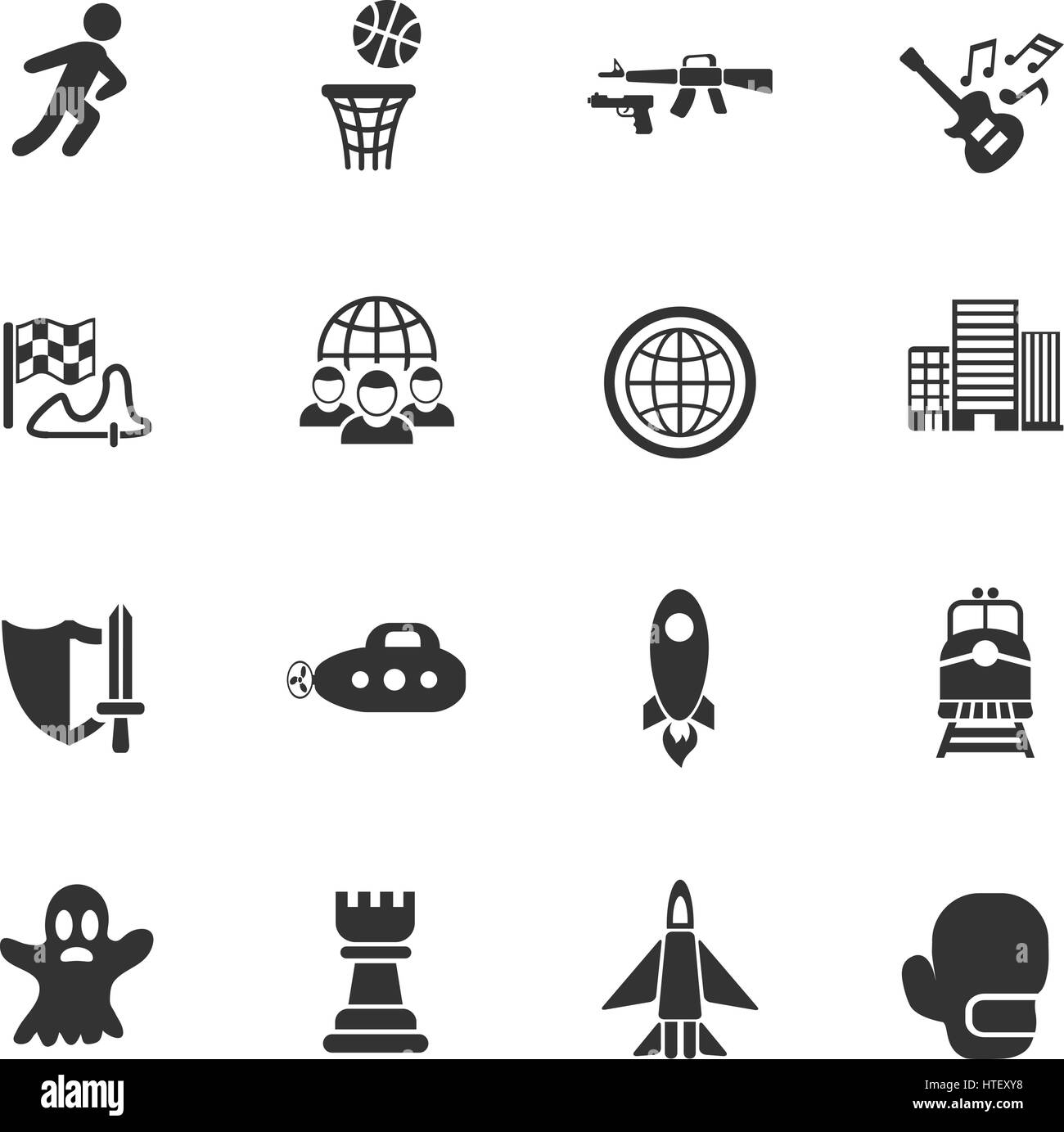 Web genre de jeu d'icônes pour la conception d'interface utilisateur Illustration de Vecteur