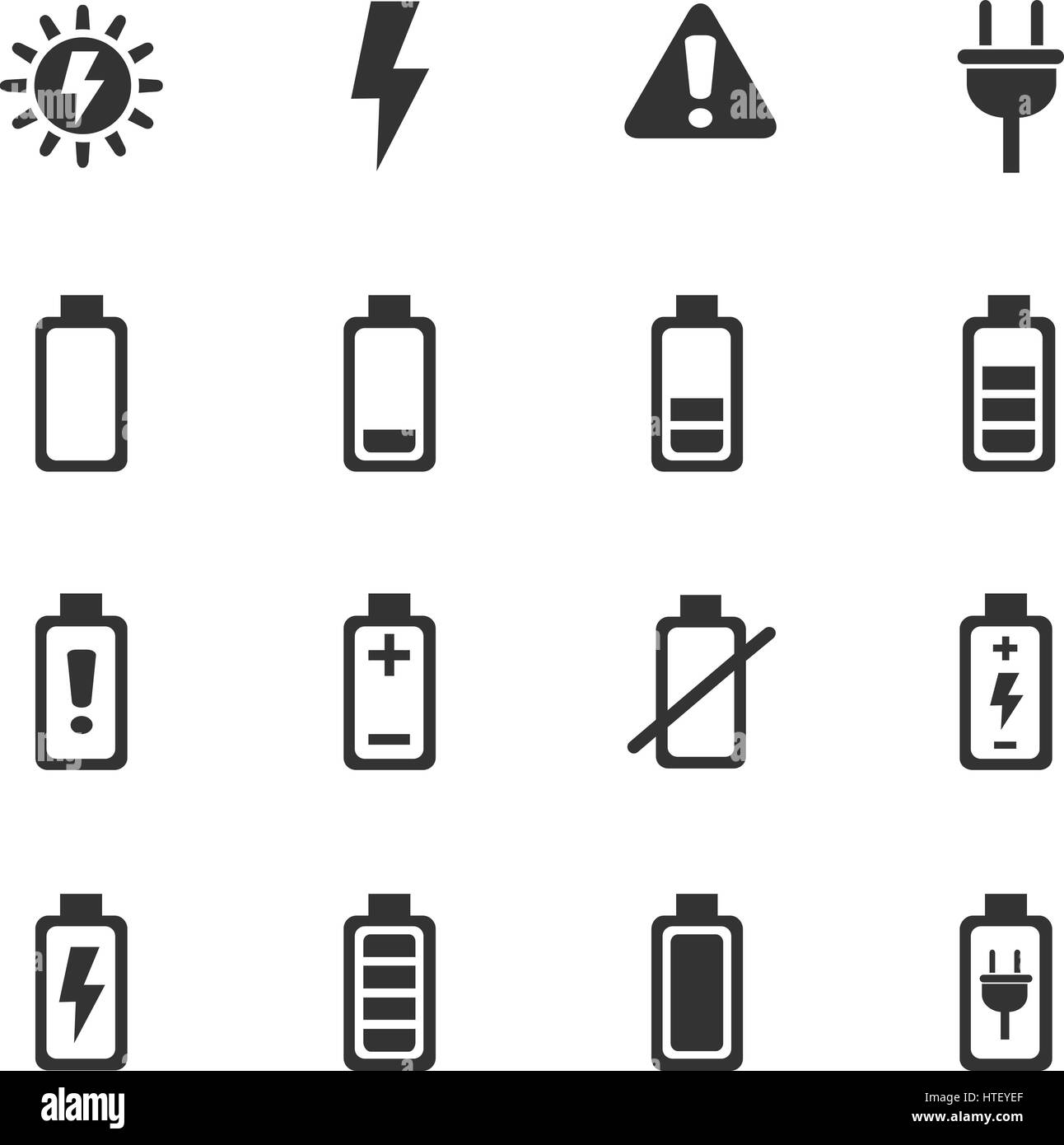 Icônes web batterie pour la conception d'interface utilisateur Illustration de Vecteur Icônes web batterie pour la conception d'interface utilisateur Illustration de Vecteur
