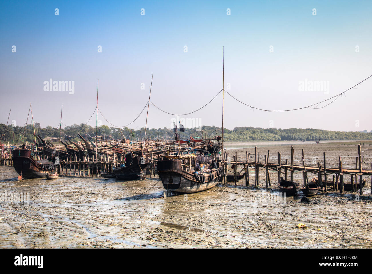 Le port pour les bateaux à Cox's Bazar au Bangladesh Banque D'Images