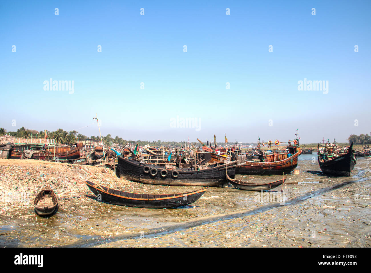 Le port pour les bateaux à Cox's Bazar au Bangladesh Banque D'Images