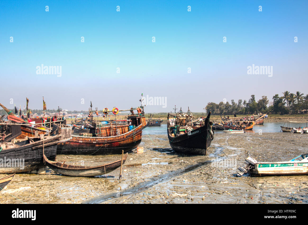 Le port pour les bateaux à Cox's Bazar au Bangladesh Banque D'Images