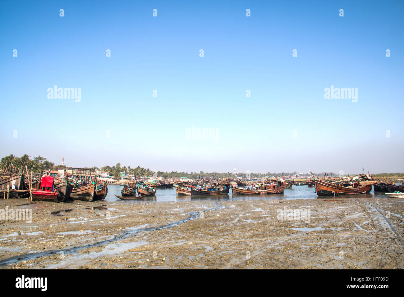 Le port pour les bateaux à Cox's Bazar au Bangladesh Banque D'Images