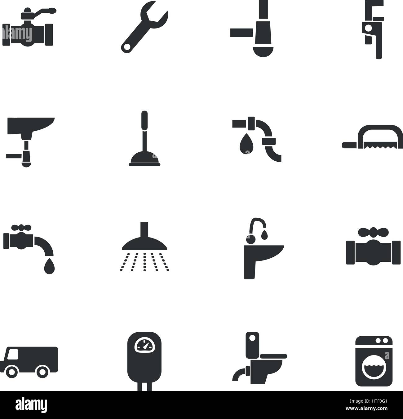 Web service de plomberie et d'icônes pour la conception d'interface utilisateur Illustration de Vecteur