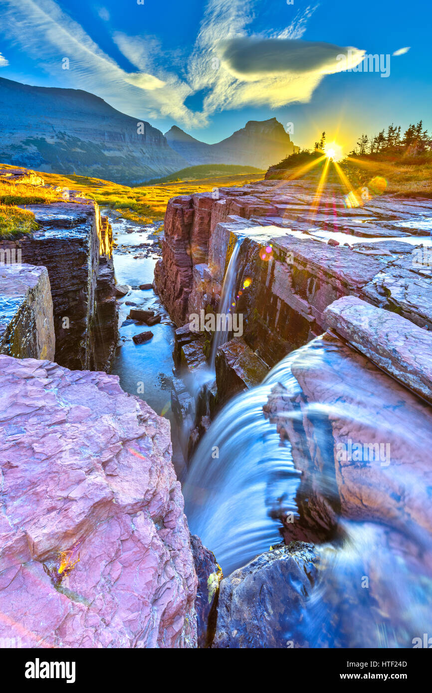 Reynolds Creek dans le parc national des Glaciers, Wyoming, USA Banque D'Images