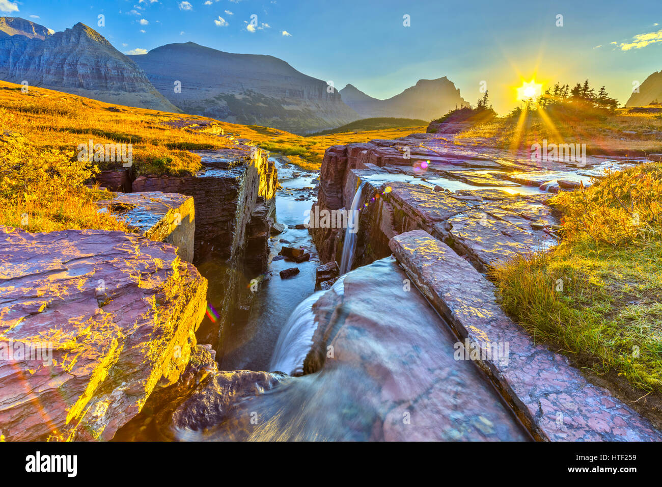 Reynolds Creek dans le parc national des Glaciers, Wyoming, USA Banque D'Images