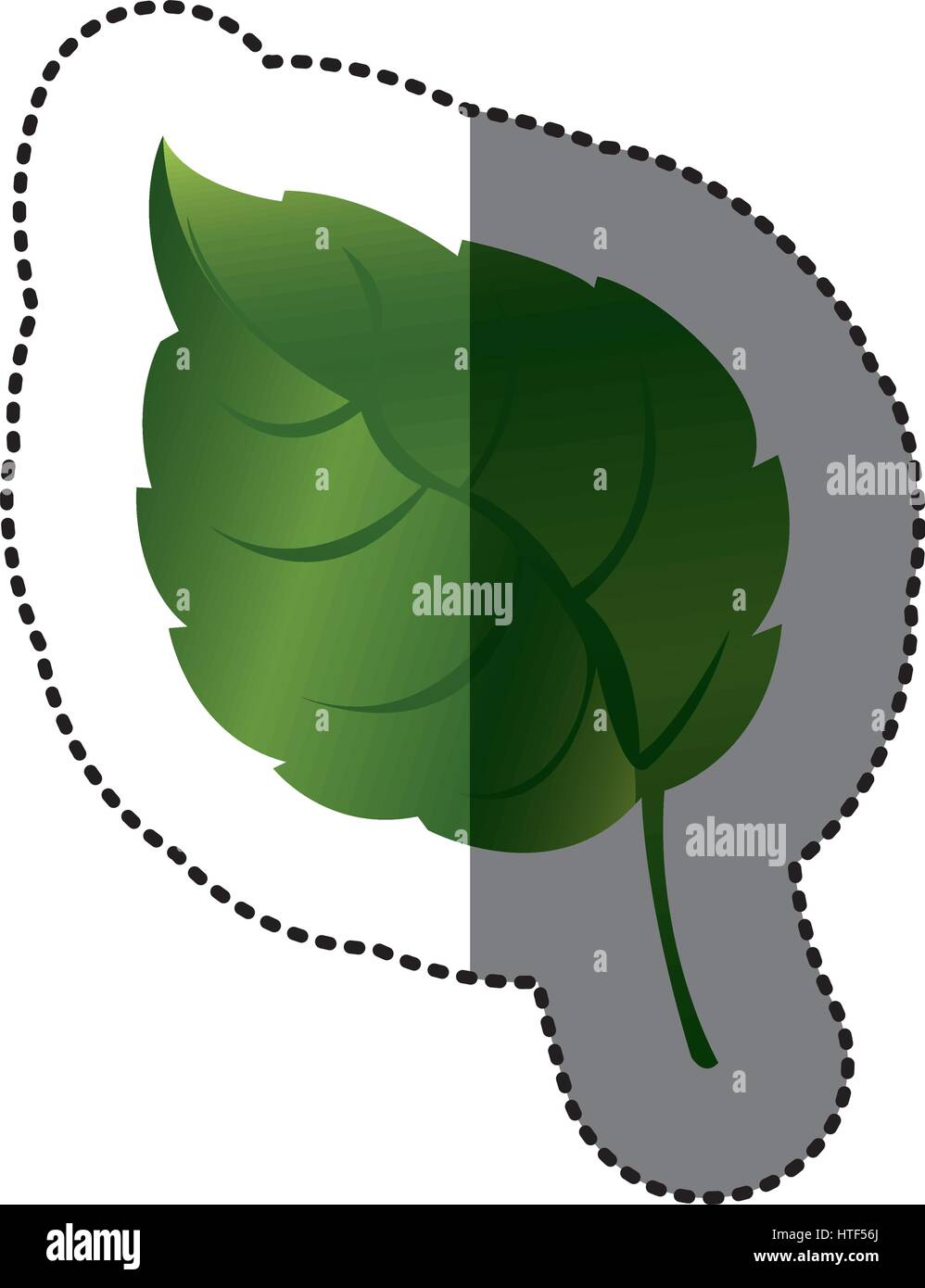 Vert feuille icône contraste Illustration de Vecteur