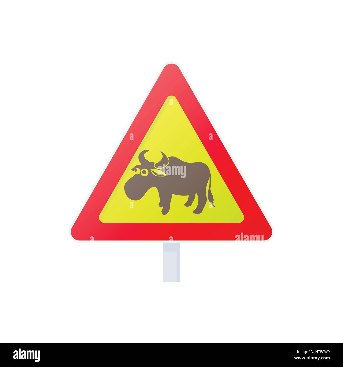 Panneau routier Elk, icône de style cartoon Illustration de Vecteur