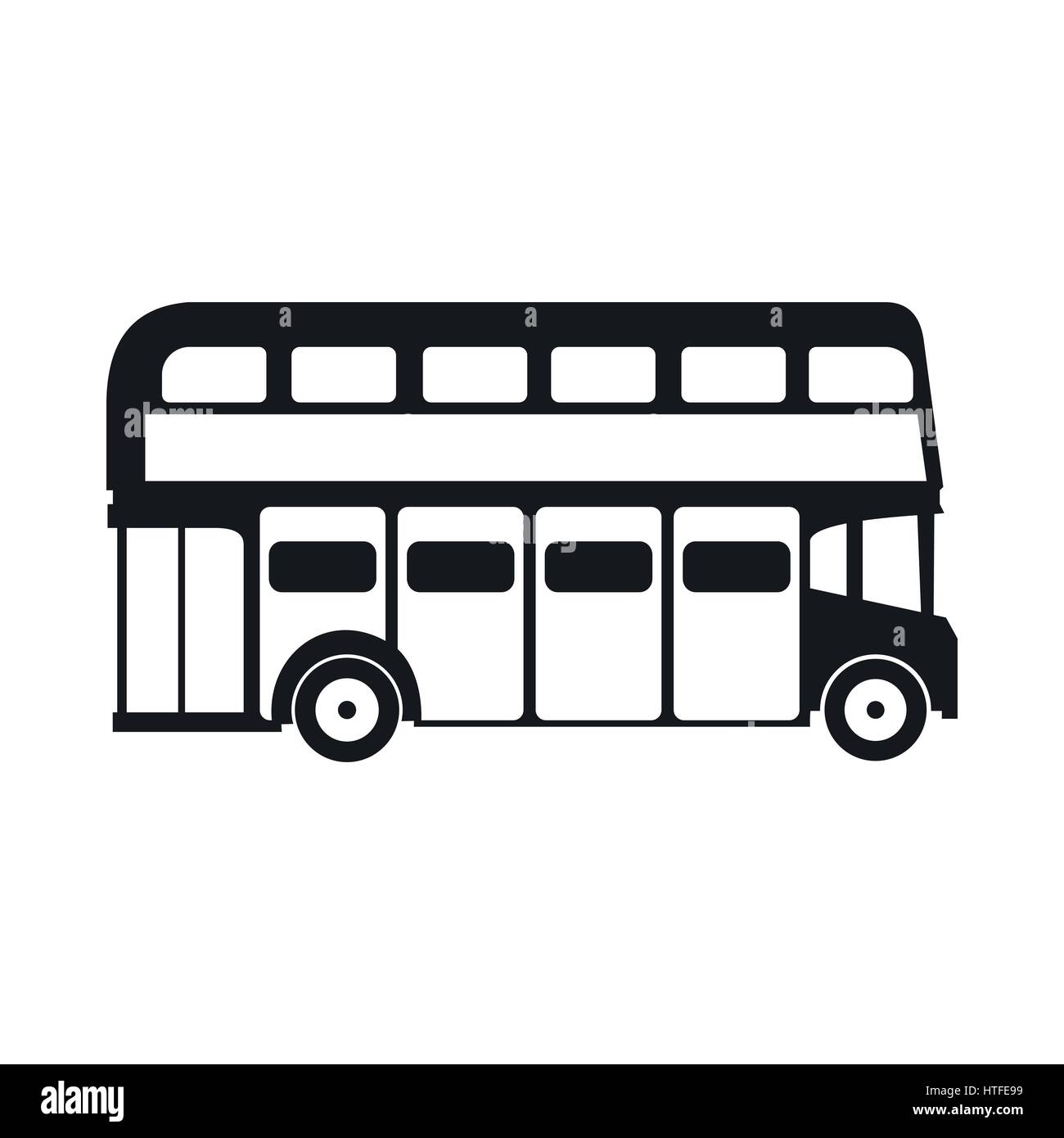 Bus à impériale de Londres, l'icône de style simple. Illustration de Vecteur