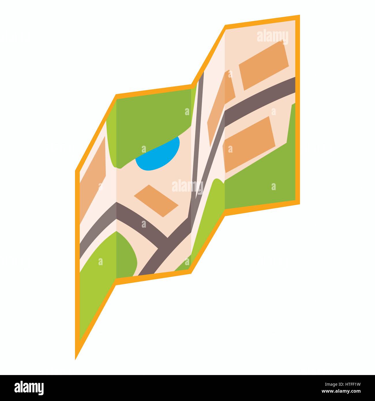 Plan de la ville, l'icône de style 3D isométrique Illustration de Vecteur