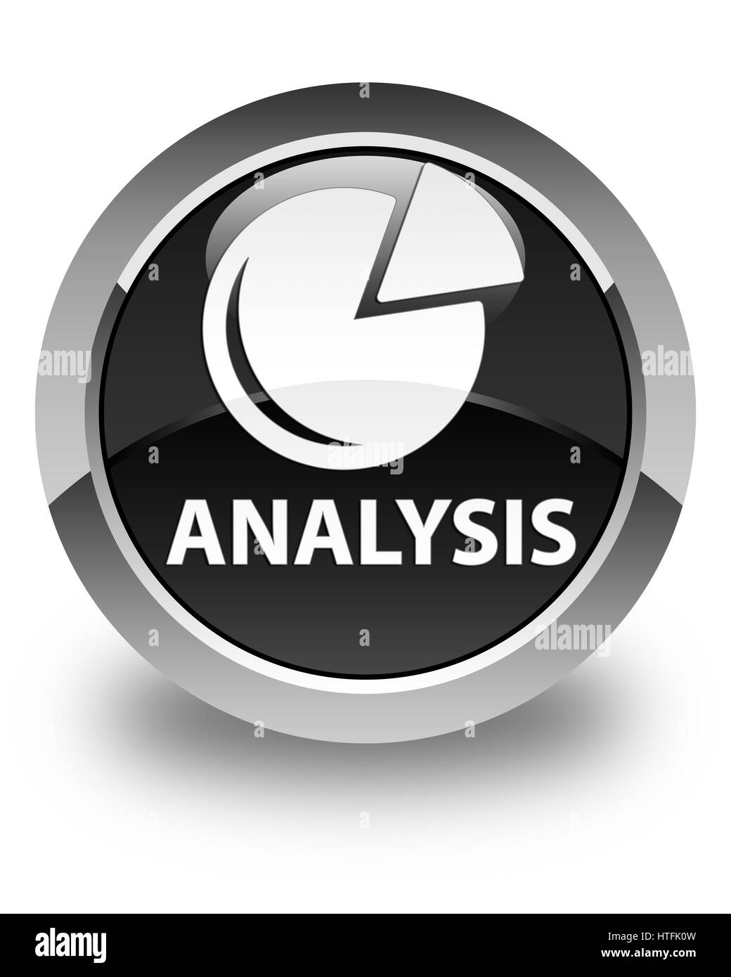 L'analyse (symbole graphique) isolé sur bouton rond noir brillant abstract illustration Banque D'Images