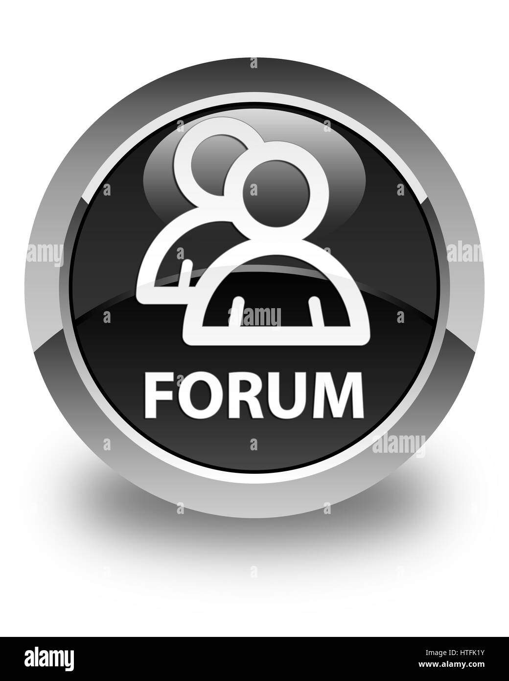 Icône de groupe (Forum) isolé sur bouton rond noir brillant abstract illustration Banque D'Images