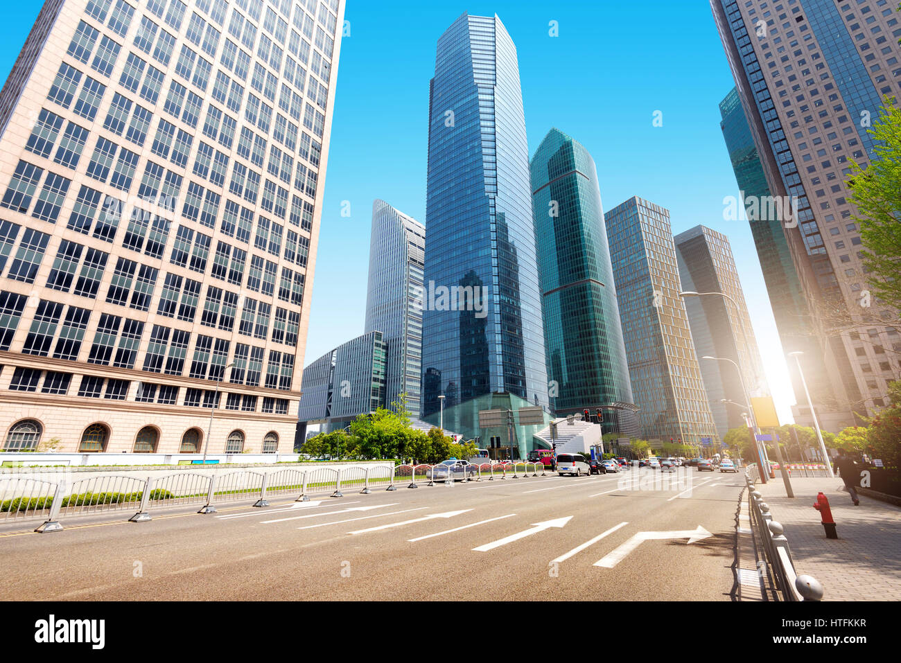 Le bâtiment moderne du centre financier de Lujiazui à Shanghai en Chine. Banque D'Images