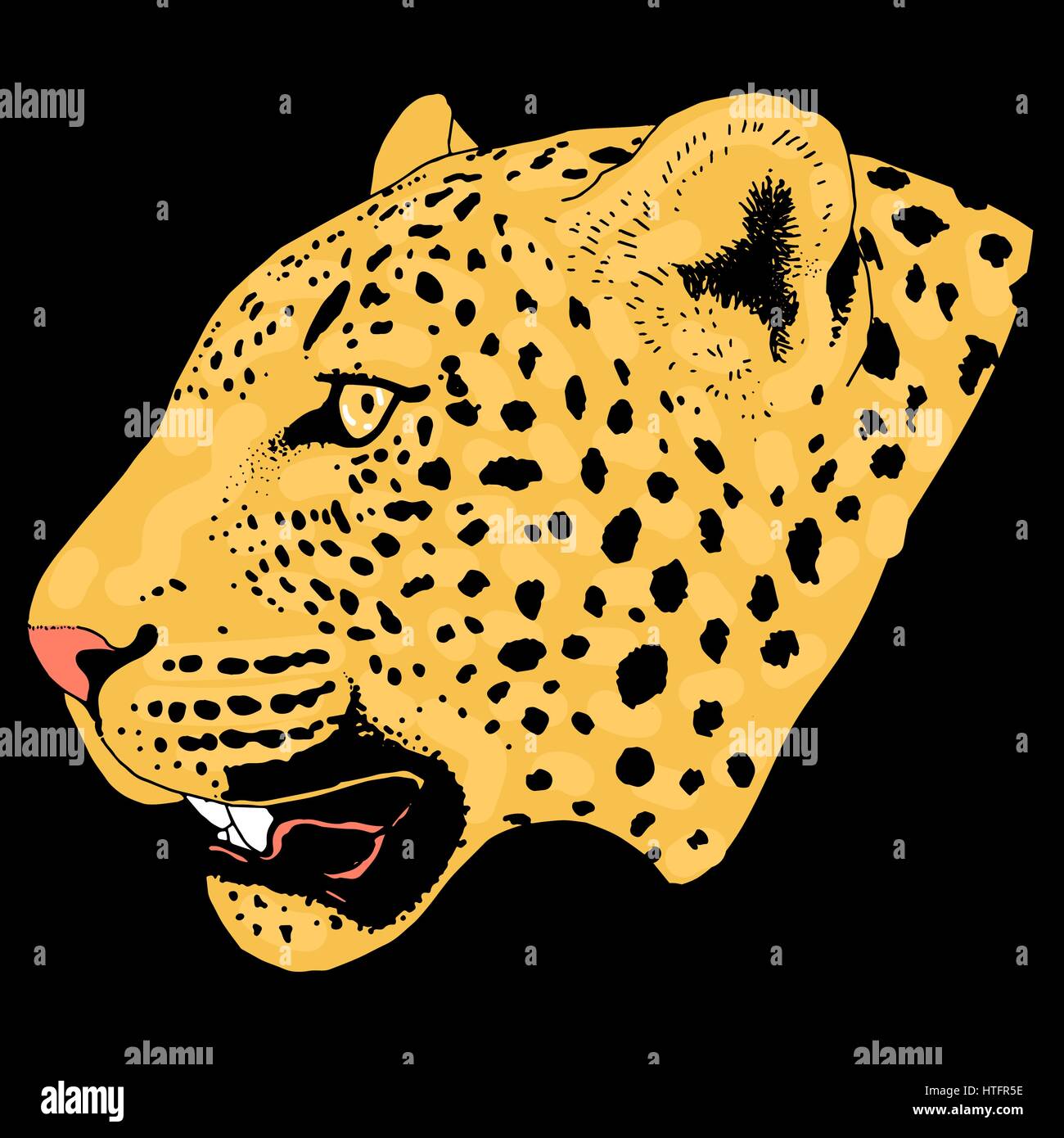Leopard tattoo face ,Vector illustration, d'impression Illustration de Vecteur