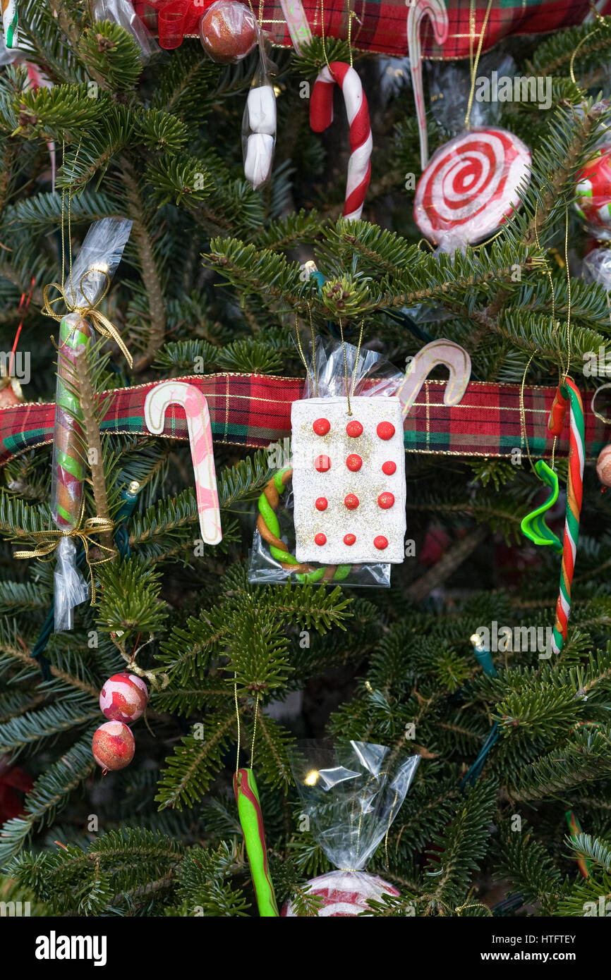 Canne de Noël décorations de noël. Banque D'Images