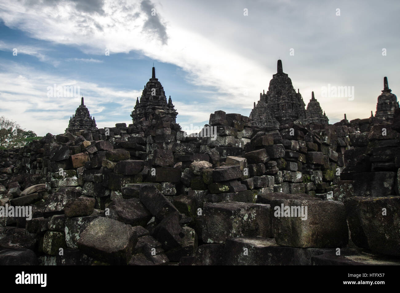 Sewu temple bouddhiste Mahayana situé près de Prambanan dans le centre de Java, Indonésie Banque D'Images