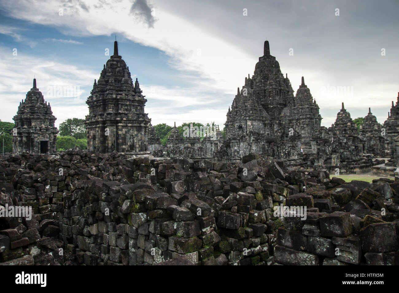 Sewu temple bouddhiste Mahayana situé près de Prambanan dans le centre de Java, Indonésie Banque D'Images