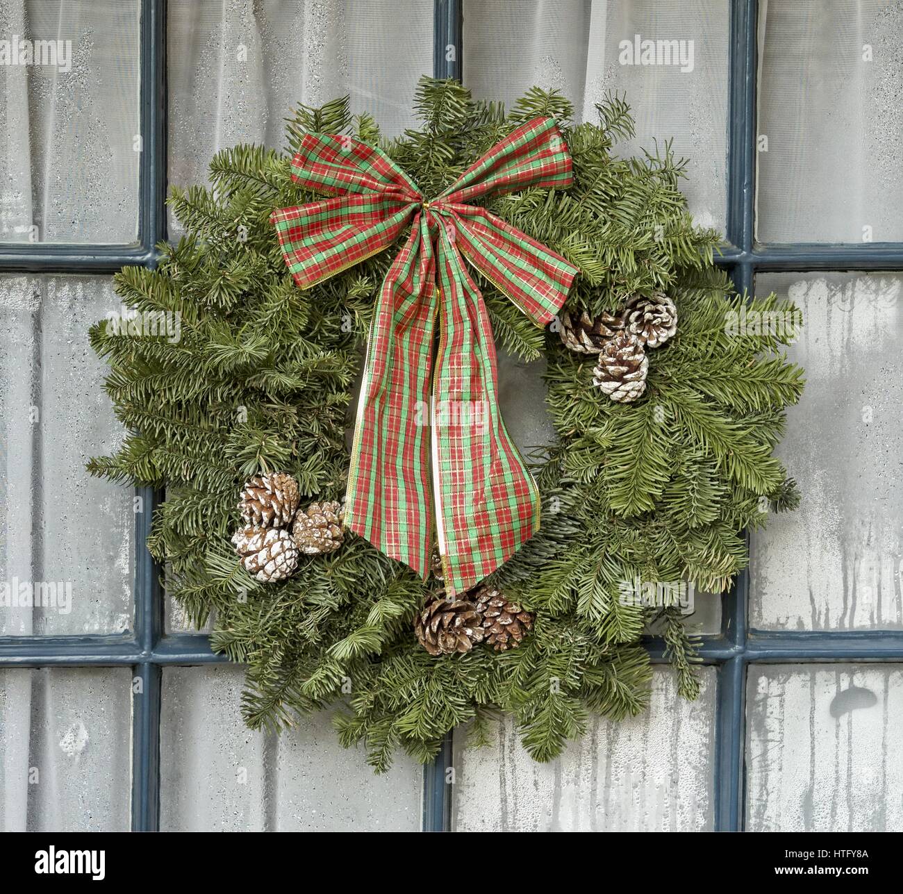 Des couronnes de porte de Noël Banque D'Images