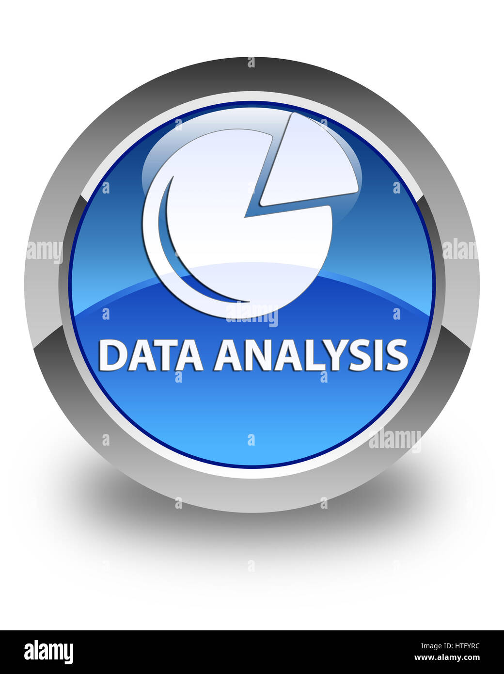L'analyse des données (symbole graphique) isolé sur le bouton rond bleu brillant abstract illustration Banque D'Images