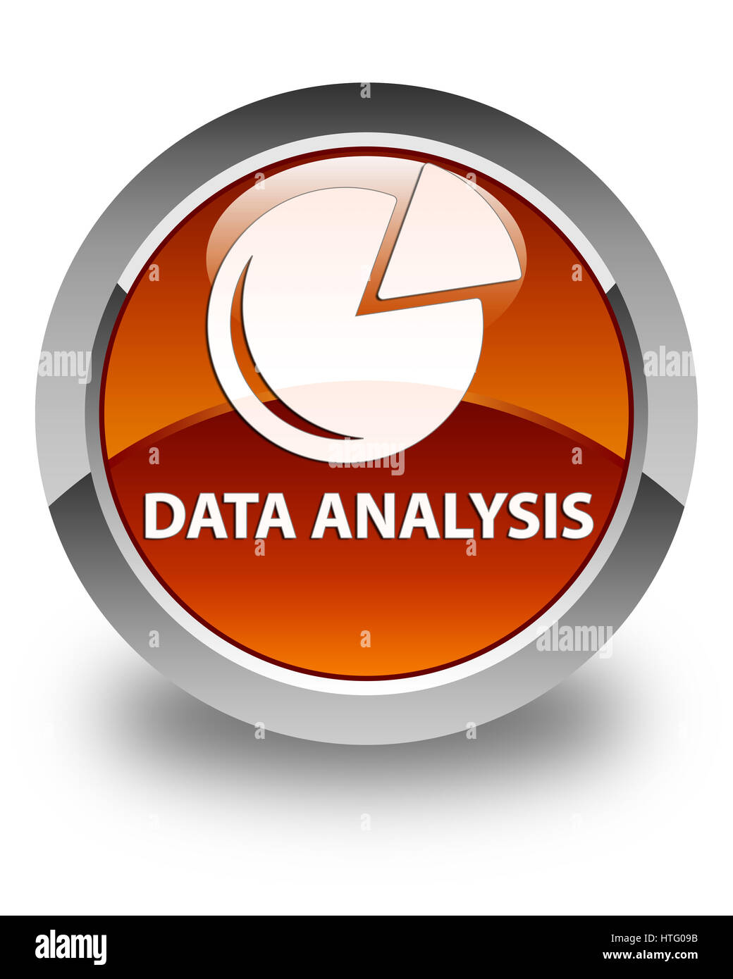 L'analyse des données (symbole graphique) isolé sur bouton rond marron brillant abstract illustration Banque D'Images