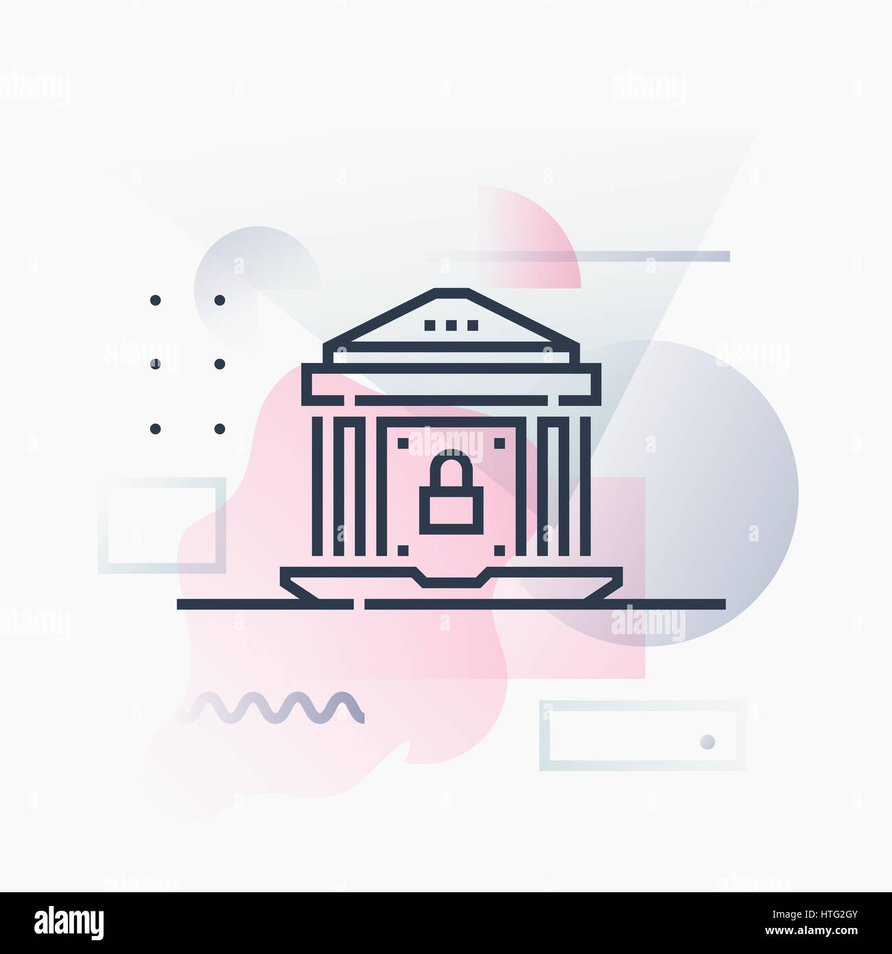 Banque numérique, la sécurité en ligne sécurité finances personnelles. Abstract illustration concept. Banque D'Images