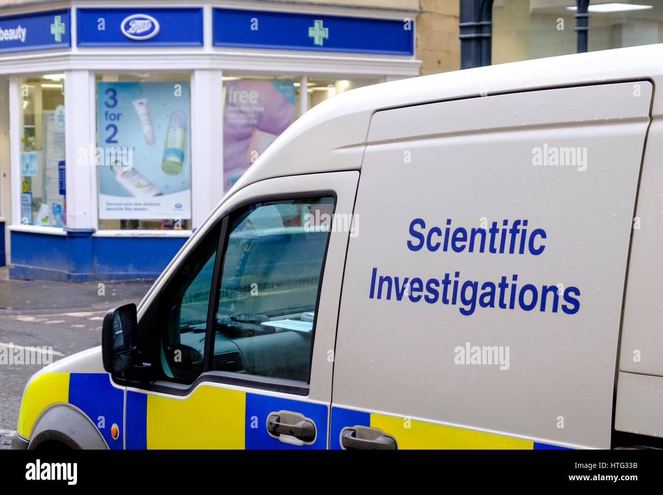 Les enquêtes scientifiques Police Van Banque D'Images