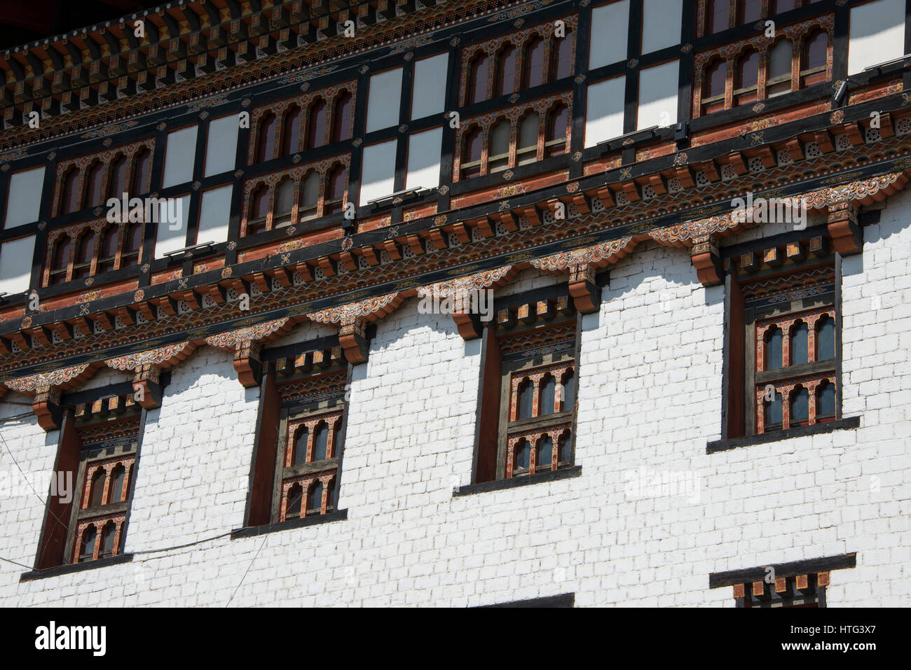 Le Bhoutan, Thimphu. Tashichhoedzong (aka Tashichho Dzong) monastère bouddhiste historique et de la forteresse qui abrite aujourd'hui le siège du gouvernement civil du Bhoutan. Banque D'Images