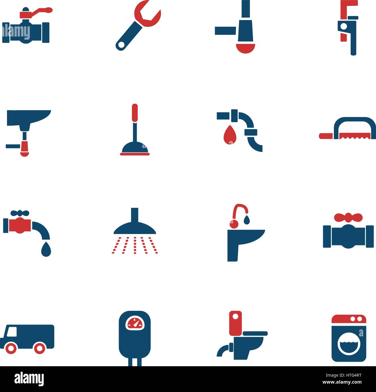Web service de plomberie et d'icônes pour la conception d'interface utilisateur Illustration de Vecteur