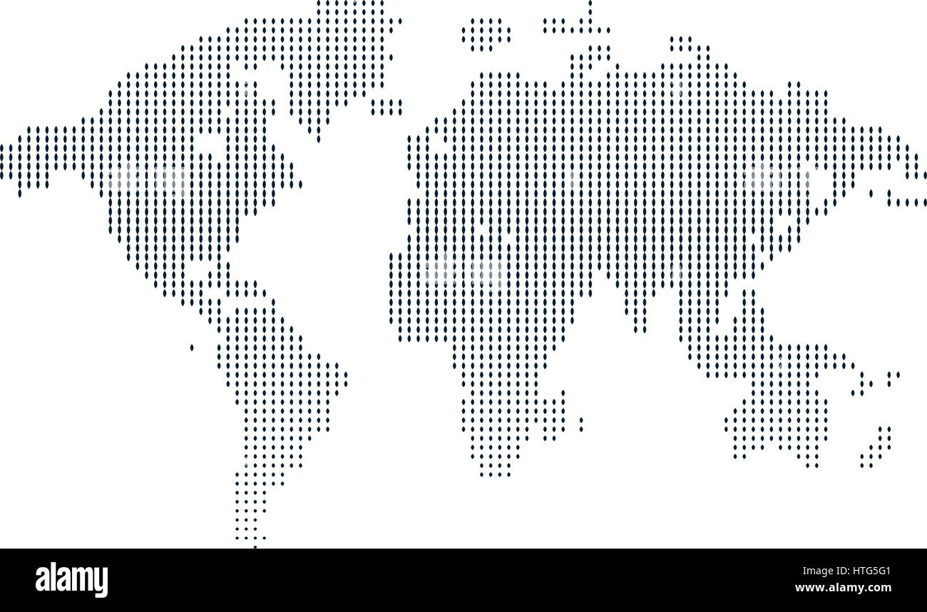 Noir et blanc couleur isolé worldmap de points, l'arrière-plan d'illustration vectorielle de la terre. Illustration de Vecteur