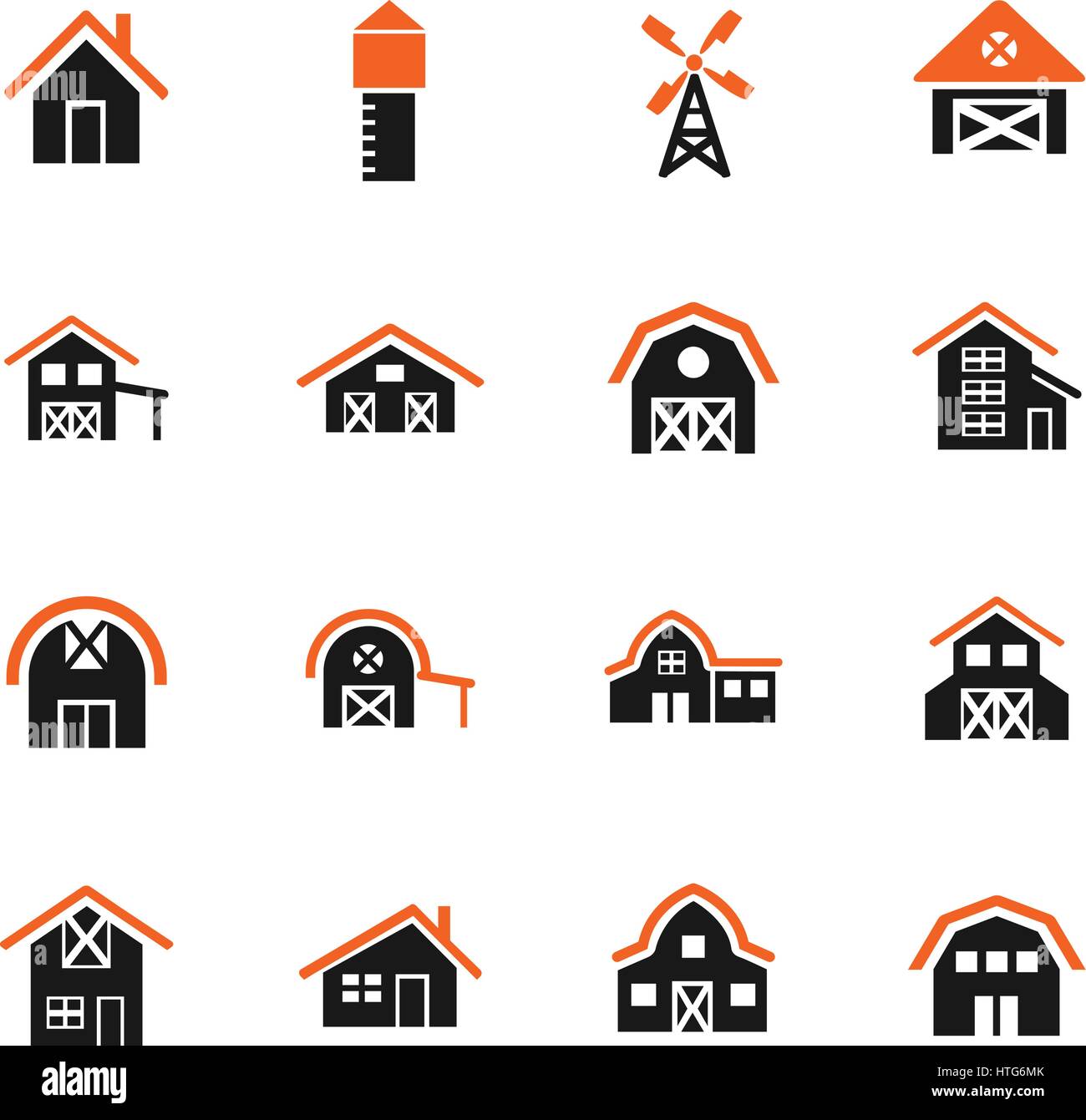 Bâtiment de ferme web icons pour la conception d'interface utilisateur Illustration de Vecteur