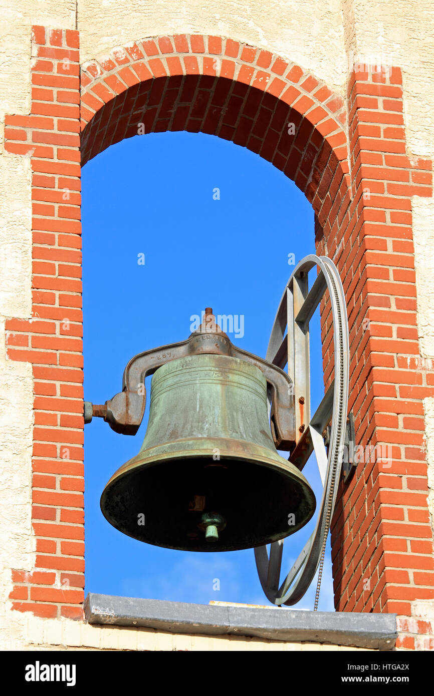 Une cloche de l'Église, l'Église baptiste de Cape May, Cape May, NJ, USA Banque D'Images