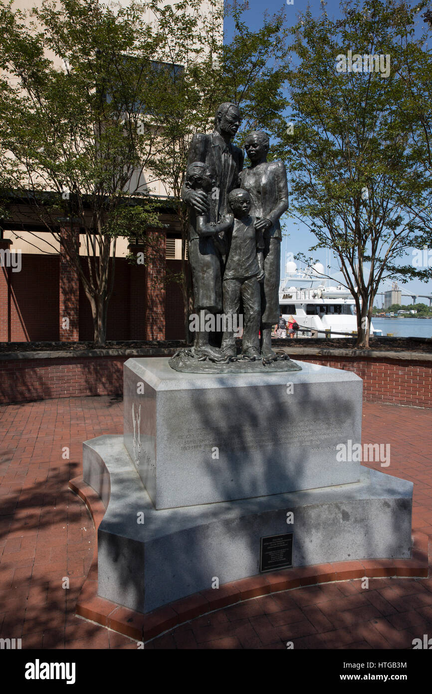 Monument d'origine afro-américaine dans le centre-ville de Savannah, Géorgie. Banque D'Images