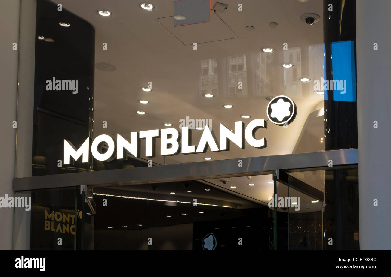 Montblanc magasin dans le centre commercial d'Oculus dans le World Trade Center à New York Banque D'Images