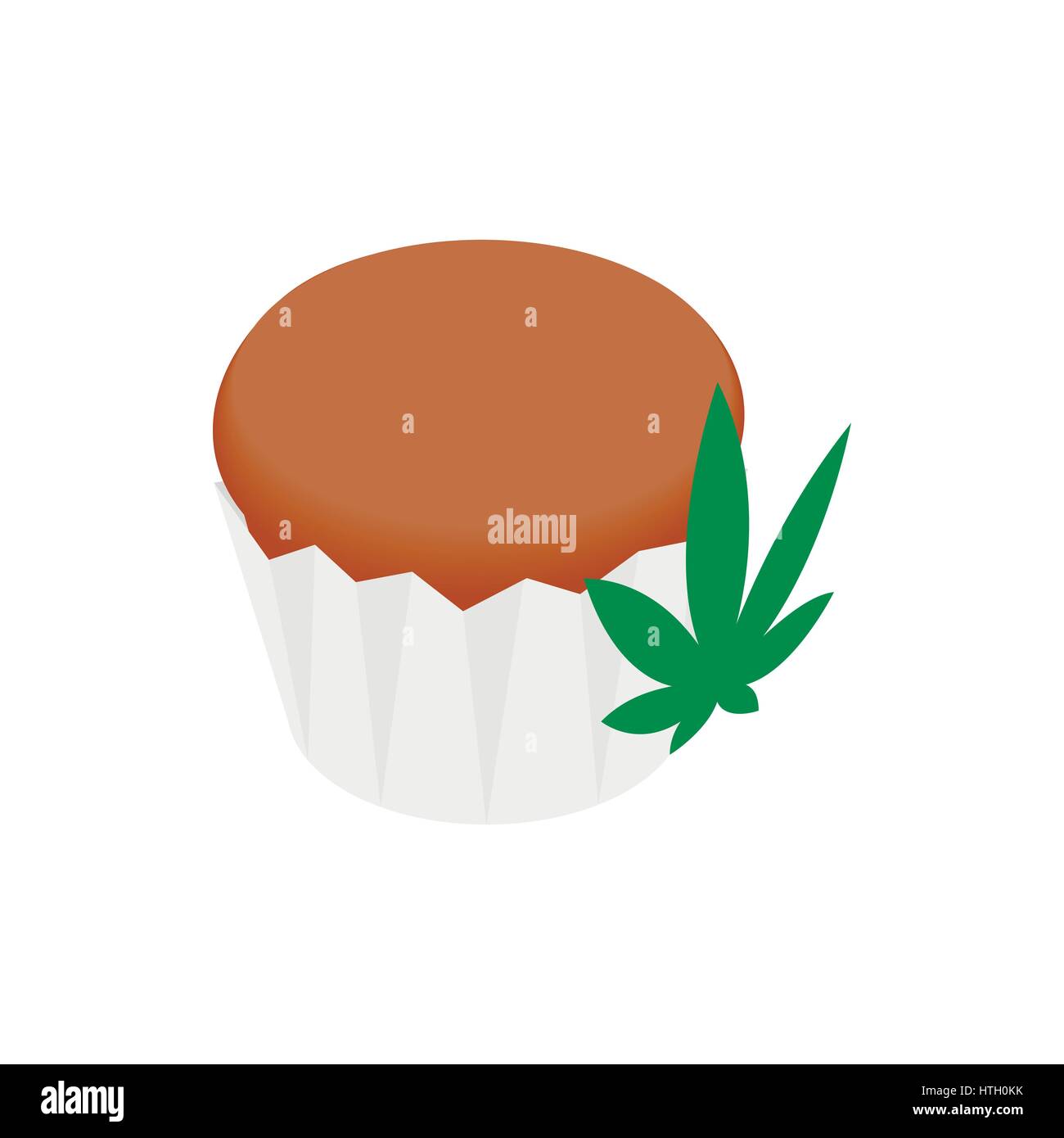 Gâteau avec la marijuana, l'icône de la feuille de style 3D isométrique Illustration de Vecteur