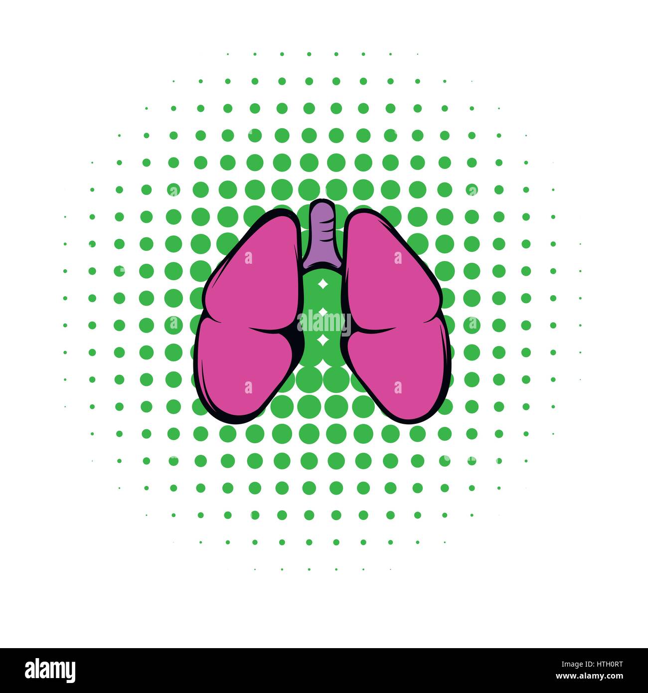 Les poumons, l'icône de style bande dessinée Illustration de Vecteur