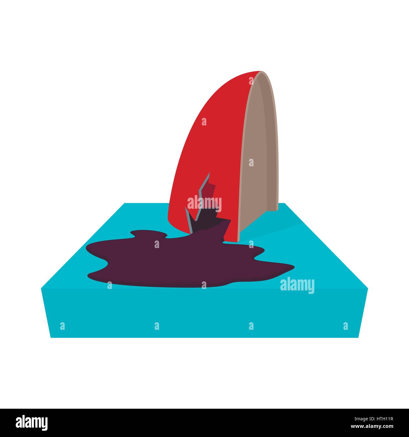 Accident d'un pétrolier, avec une nappe de pétrole icon Illustration de Vecteur