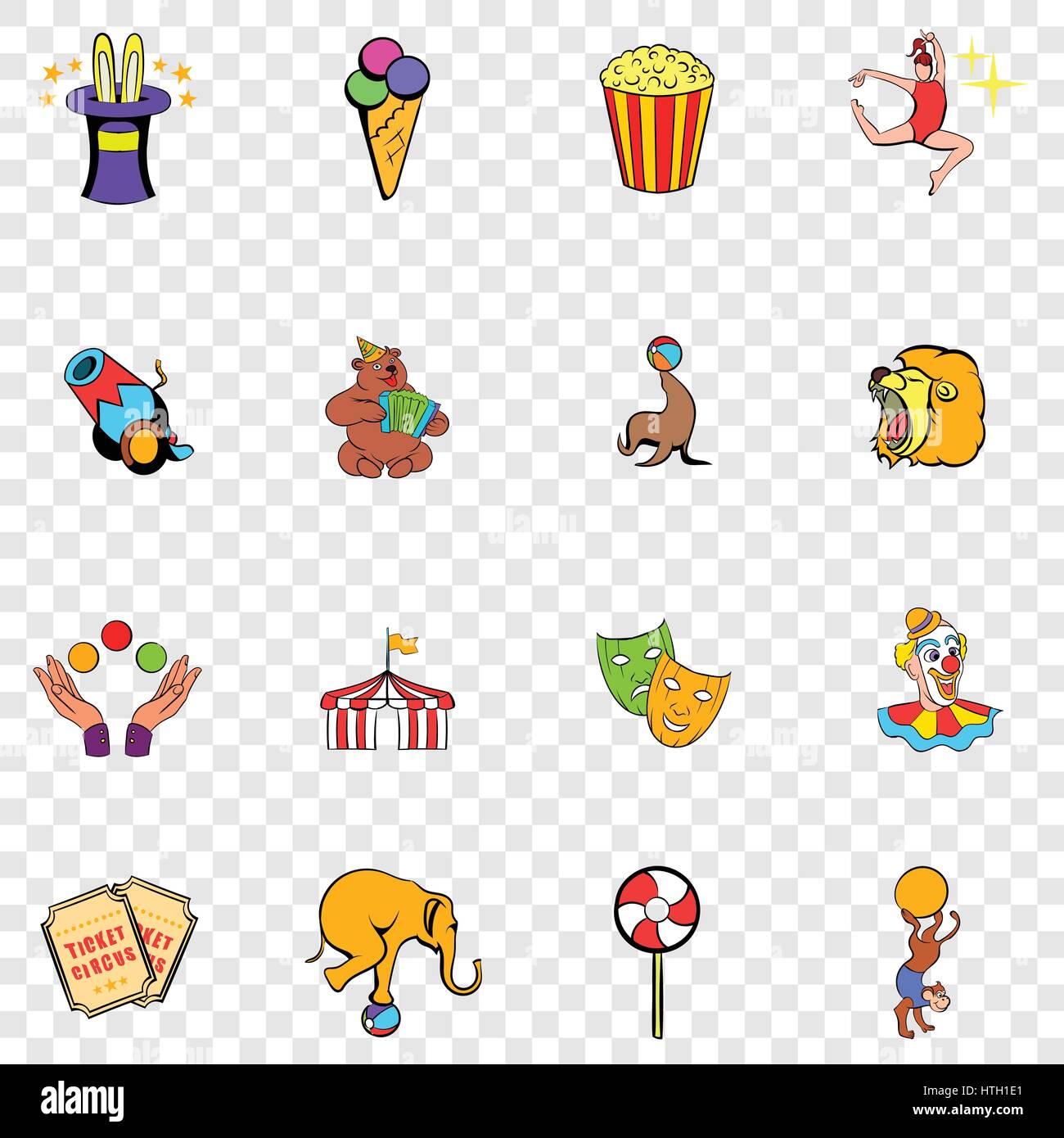 Circus set icons Illustration de Vecteur