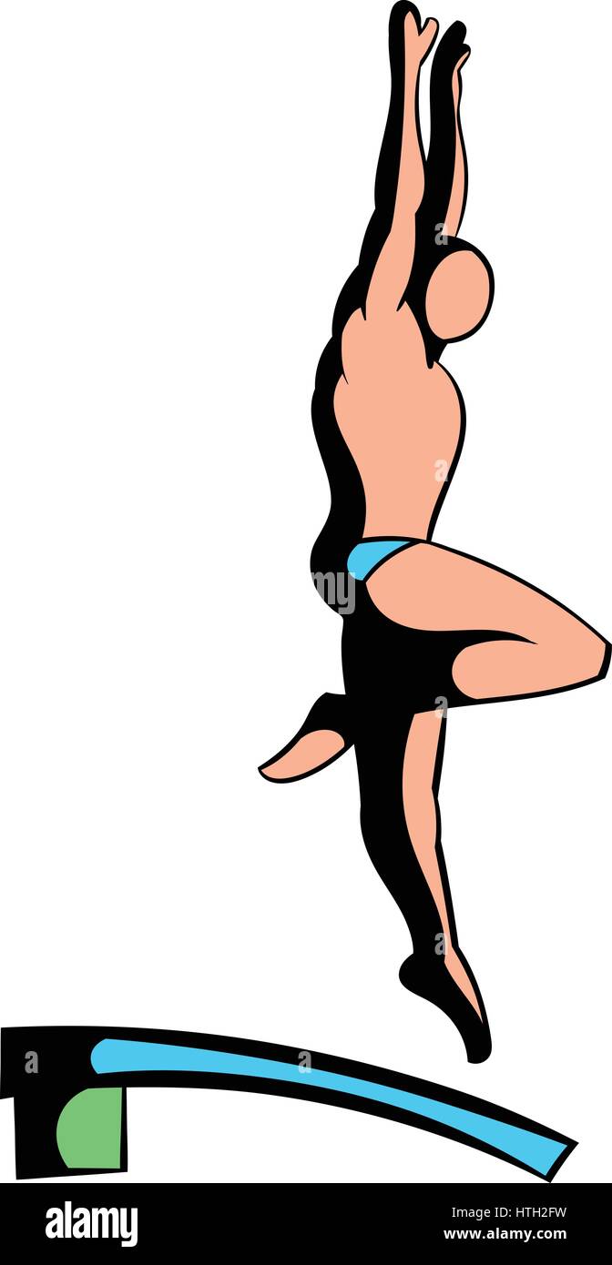 Man dans une piscine à partir d'un icône de tour haut Illustration de Vecteur