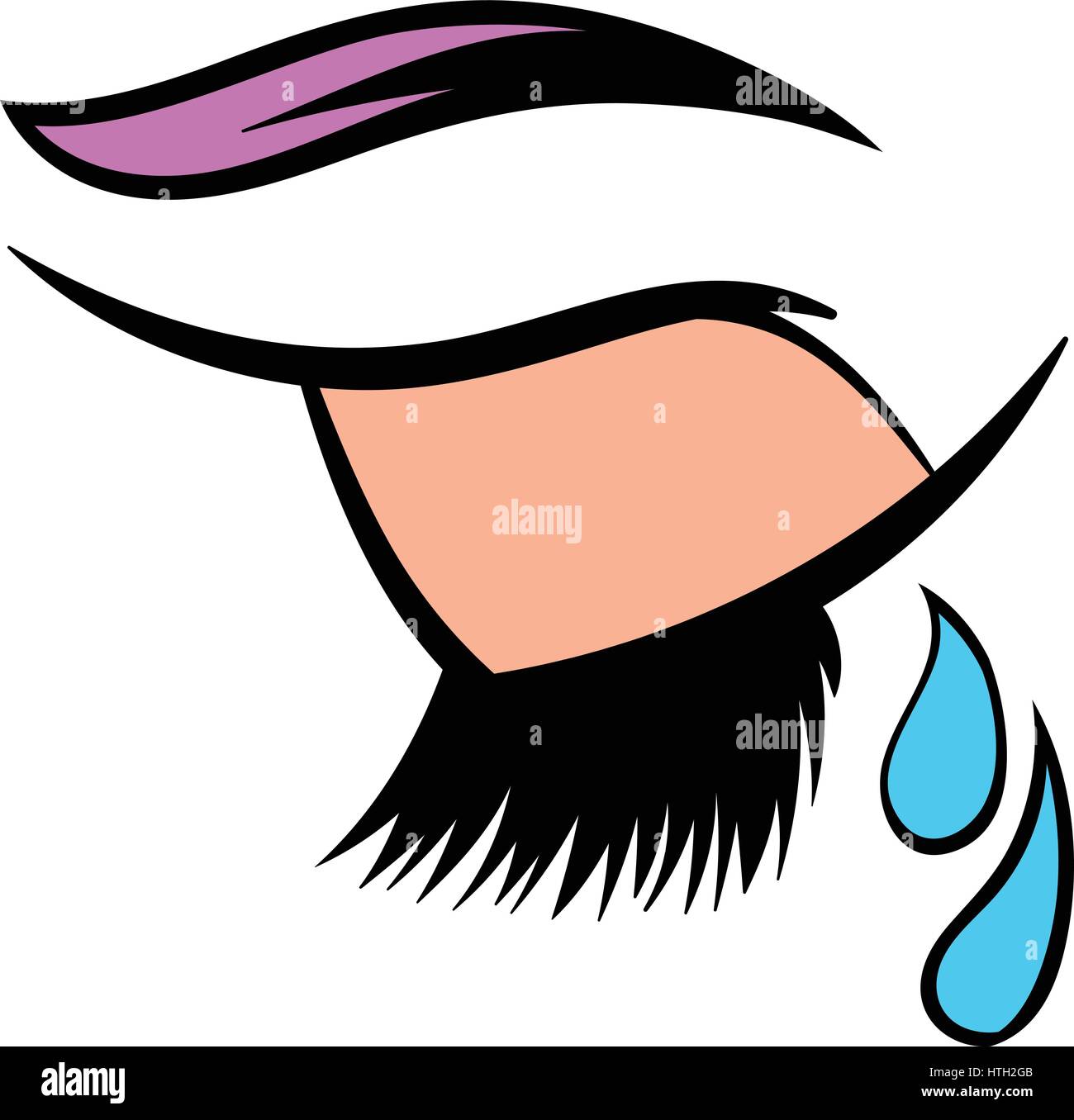 Icône de l'oeil de pleurer, l'icône cartoon Illustration de Vecteur