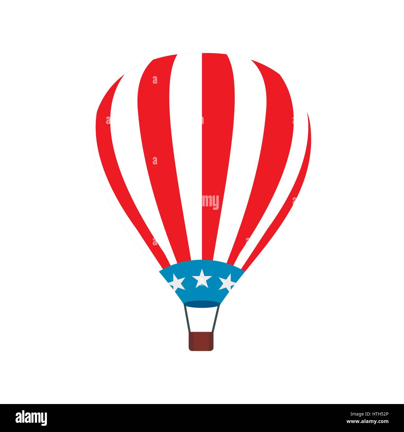 Ballon à air chaud avec l'icône du drapeau USA Illustration de Vecteur