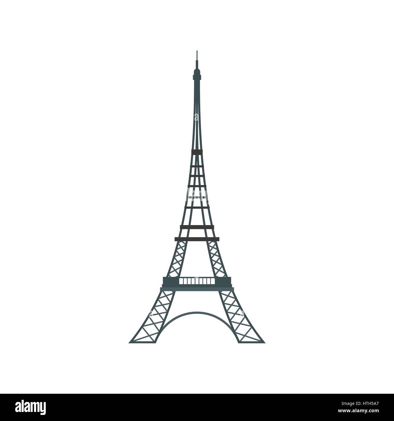 La Tour Eiffel, icône de style plat Illustration de Vecteur